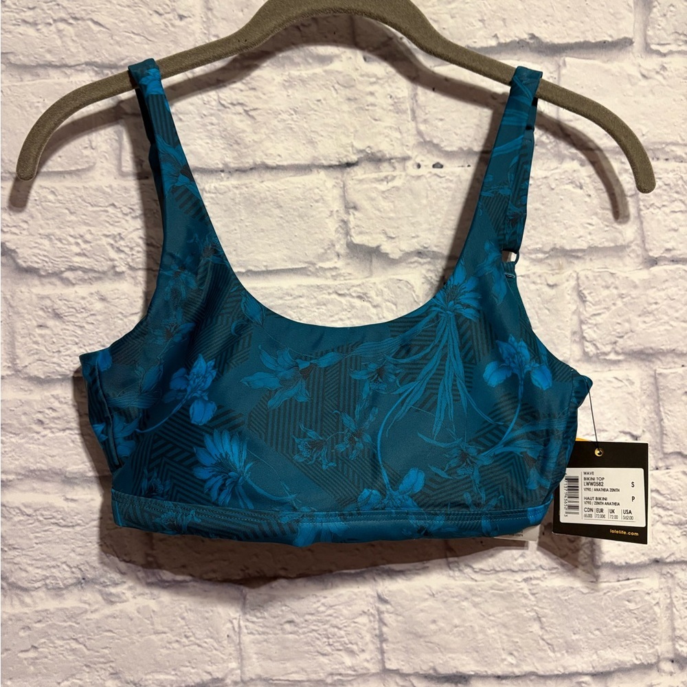 Lole Wave Floral Scoop Bikini Top Smll - Picture 2 of 7